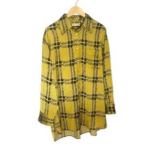 Marni x Uniqlo Silky Geometric Print Long sleeve shirt Relaxed Fit Sz Medium